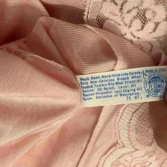 VTG Pink Satin Lace Trim Camisole Top W/Rose Applique Size XS Coquette Romantic - Picture 10 of 12